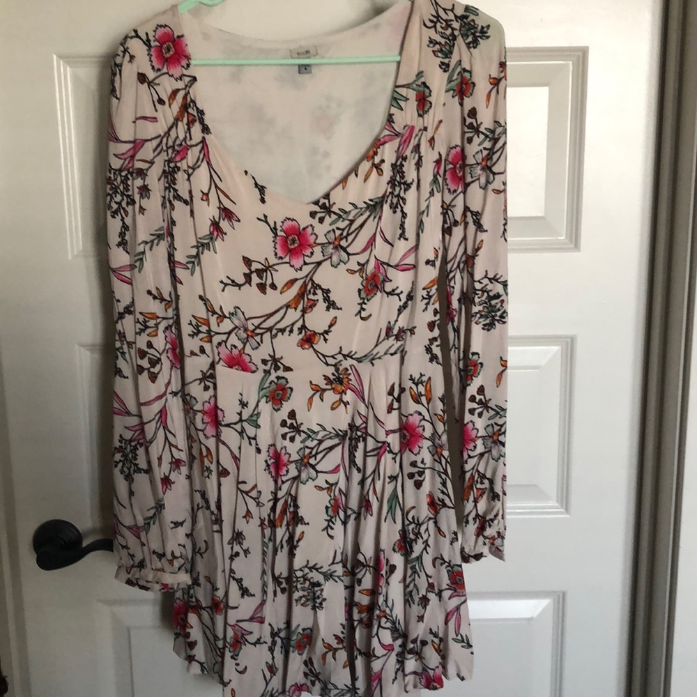 Cream colored floral mini dress